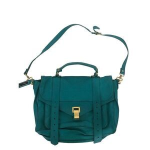 Vintage Proenza Schouler PS1 Medium Blue Leather Satchel Bag Shoulder